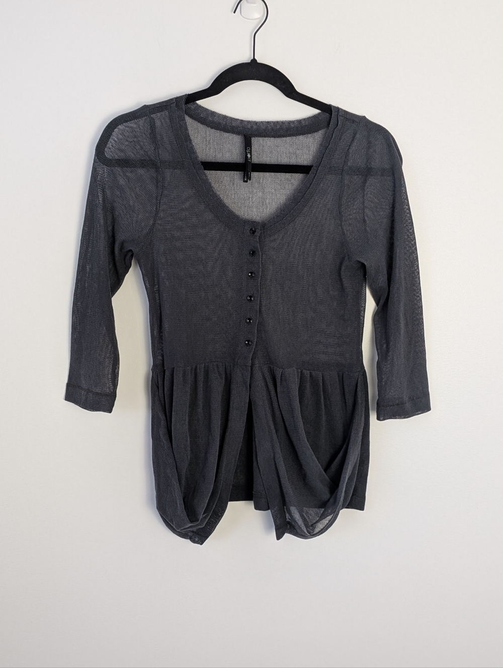 Porto San Fransisco Mesh Draped Top Size 1/S Lagenlook